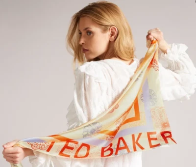 Saphura Summer Bloom Mandala Dot Silk Square Scarf - Image 1 of 4