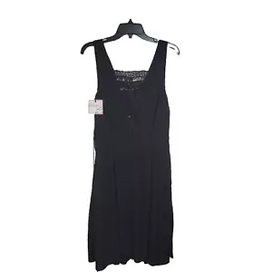 NWT Bisou Bisou Black V-Neck Tie Waist Sleeveless Casual Dress Women's Size 10 - Picture 1 of 17