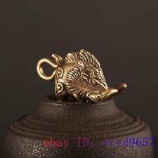 Brass Pig Pendant Jewelry Handmade Gifts Key buckle Sculptures Carved Statuette