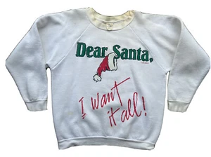 Rare Vintage 80s 90s UGLY CHRISTMAS Holiday Sweater Dear Santa Xmas VTG - Imagen 1 de 9