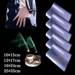 Multi-size Transparent Shrink Wrap Bag Film Heat Seal Pouch Gift Packing 100Pcs - Picture 1 of 11