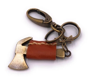 Hacha Llavero Colgante De Metal Bronce - Imagen 1 de 1