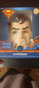 NEW 2022 RETRO SUPERMAN  MASK AND CAPE CLASSIC STYLE ADULT BEN COOPER Halloween  - Picture 1 of 2