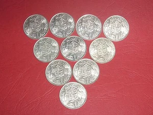 10 Australian Round 1966 Silver 50 Cent Coins Nice - Picture 1 of 1