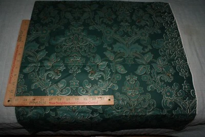 Tela de diseño brocado tono sobre tono verde algodón acolchado de costura 22 x44" Foto 1 de 2