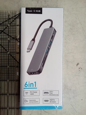 6-in-1 USB-C Expansion Hub w/ USB-C, USB-A x2, SD/TF Card, Micro SD & HDMI Ports - Image 1 of 3