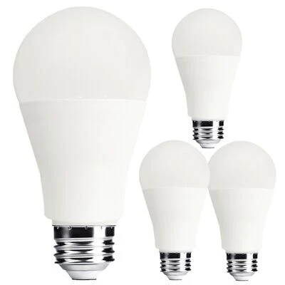 4Pack A19 LED Light Bulb, 3Way, 5/9/14W(40/60/100W), 450/800/1600LM, 3000K, E26 - Image 1 of 4