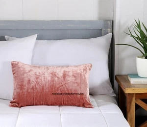 12X20" Rose Gold Velvet Crushed Rectangle Home Decor Pillow Case Cushion Cover - Picture 1 of 3
