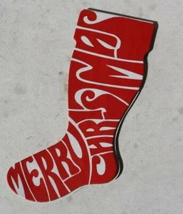 Dime Bank Saver Cardboard Merry Christmas Stocking Dubois County Bank Indiana -- - Picture 1 of 1