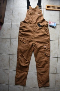 New Men's Dickies UNinsulated Techduck Tech Duck Bib Overalls 38x34 Brown Bibs - Picture 1 of 10