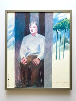 PÓSTER DE DAVID HOCKNEY RARO 1977 LITOGRAFÍA IMPRESIÓN ENMARCADA "PRISIONEROS DE CONCIENCIA" Foto 1 de 4