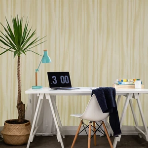 Wallpaper rolls textured faux animal fur yellow gold Metallic Lines Wave stripes - Picture 1 of 9