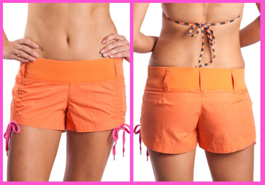 Bermuda de surf Oakley ~ cintura elástica xadrez feminina praia UPF 50+ US$ 40 nova com etiquetas - Imagem 1 de 1