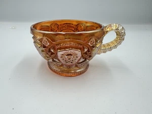 Taza perforadora antigua de vidrio imperial con patrón de moda de caléndula carnaval - Imagen 1 de 9