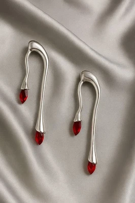 Pendientes de Plata Bittar Alexis ESTILO Solanales Boho Circonita cúbica De Colección Steampunk Lágrima Rojo Foto 1 de 4