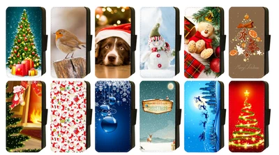 Pixel Printed Flip/Wallet Case Reindeer Snowman Santa Gift 7, 8, 9A Pro XL - Image 1 of 4