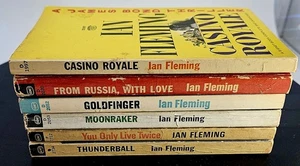 Lot of 6 James Bond Paperback Books, Ian Fleming, Signet, Goldfinger, 007 - Imagen 1 de 8