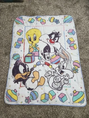Manta de cuna Looney Tunes 1993 de Warner Bros Baby Blanket Foto 1 de 3