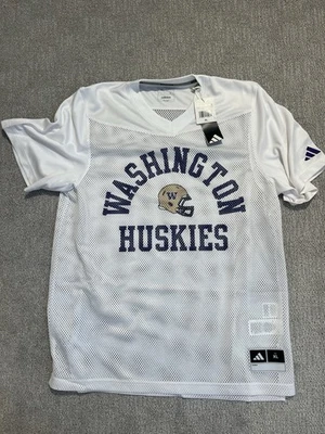 NEW Adidas UW Washington Huskies White NCAA Football Jersey Tailgate XL NWT - Image 1 of 4