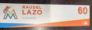 Miami Marlins Raudel Lazo # 60 Umkleideraum Namensschild - Bild 1 von 5