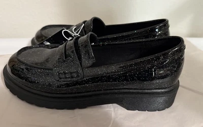 Girls' Celia Glitter Slip-On Loafers Black Onyx - Art Class - Size 5 New - Image 1 of 4