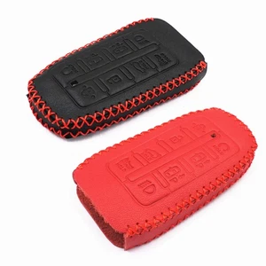 2Pcs Black Red Leather For Genesis G70 GV70 G80 G90 GV80 GV90 TLX 8 Buttons - Picture 1 of 4