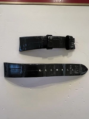 VACHERON CONSTANTIN 18mm x 14mm Glossy Black Leather Watch Strap - Image 1 of 4