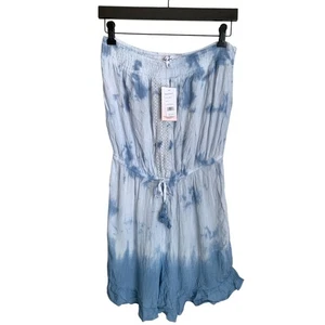 NWT Kiwi & Punch Romper Jumper Shorts Sz Large Tie Dye Strapless Pockets - Picture 1 of 5