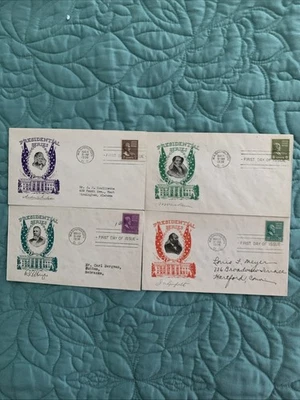 PRESIDENTIAL SERIES- (4)NICE CACHETCRAFT CACHET US FDC #812/#813/#824/#825 - Image 1 of 2