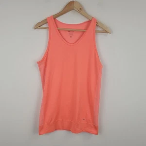 Nike Tank Top Ladies Small Orange V-Neck Dri-Fit Sports Gym Running Vest - Picture 1 of 11