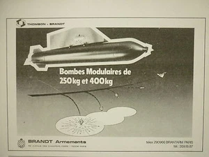 1981 PUB THOMSON BRANDT ARMEMENT BOMBE MODULAIRE WEAPON BOMB ORIGINAL FRENCH AD - Foto 1 di 1