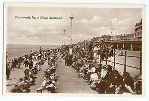 RPPC Promenade North Shore Blackpool Real Photo People Postcard - Picture 1 of 2