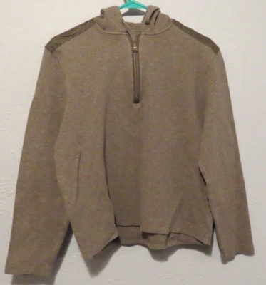 Michael Kors Women's L Gray Long Sleeve 1/2 Zip Elbow Patch Hoodie Read Descrip - Image 1 of 4