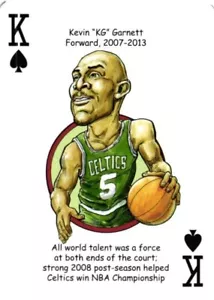 Kevin Garnett King of Spades Boston Celtics Caricature Playing Card - Picture 1 of 4