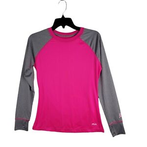 Fila  Performance Sport SZ S  PINK GRAY Long Sleeve Top  Breast cancer awareness