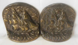 Par de veleros “Old Ironsides” de 5” de hierro fundido bronceado Beekends en muy buena condición - Imagen 1 de 13