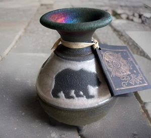 Raku Pottery Earth & Fire Bears J. Diller - Picture 1 of 9