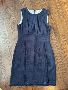 Brooks Brothers Bleistiftkleid Damen 6 dunkelblau ärmellos knielang Strick Tweed - Bild 1 von 13