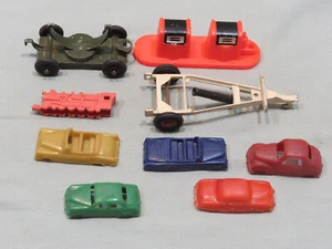Vintage Toy Plastic Cars, Metal Trailer, Tootsie Toy, Etc - Picture 1 of 2