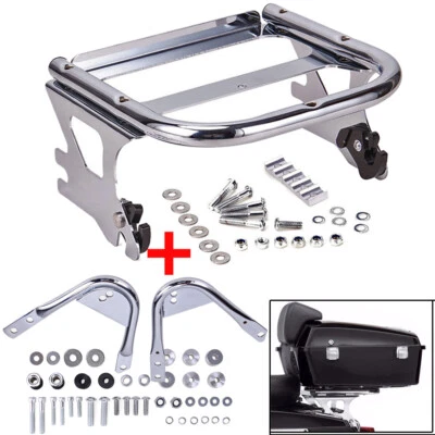 Two-Up Tour Pack Mount Luggage Rack Docking For 1997-2008 Harley Road King FLHR Foto 1 de 4