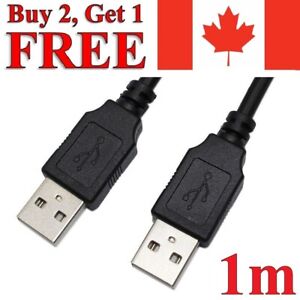 USB to USB Cable 2.0 Male to Male Data Charger Charging PC Laptop Mac