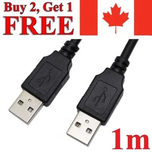 USB to USB Cable 2.0 Male to Male Data Charger Charging PC Laptop Mac - Picture 1 of 2