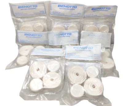 8 Benotto Smooth White Handlebar Tapes Cello Bar pack Vintage Bicycle New cinta - Image 1 of 4
