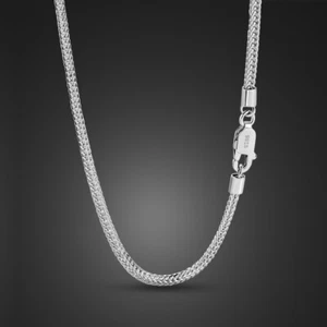 Collana catena coda di volpe 2mm argento sterling 925 originale Italia tutte le misure 18"-28" - Foto 1 di 6