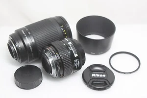 Lot of 2 Nikon AF Zoom-Nikkor 70-300mm F/4-5.6 + 35-70mm F/3.3-4.5 Ai-s Lens - Picture 1 of 22