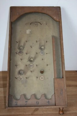 Ancien Petit Flipper De Table En Bois Début XX ème Jeu Bistrot  - Photo 1/4