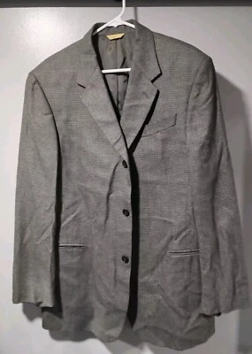 Donna Karan 男式灰色多色缝线西装外套 Reg43 码 — 第 1/4 张图片