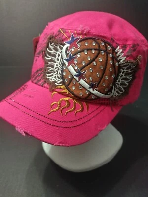 Ladies Basketball Cap In Hot Pink With Bling New With Tags - Image 1 of 4