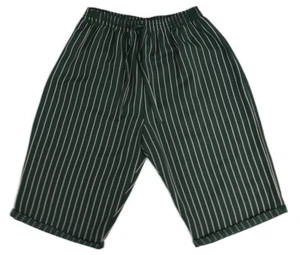 Dunkelgrüne Nadelstreifen hohe Leibhöhe Pull-On Shorts uni vorne hinten elastischer Bund - Bild 1 von 2