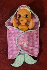2 ZAPF CREATION BABY BORN: AFRICAN AMERICAN MERMAID SURPRISE & HOODED TOWEL - Picture 1 of 9